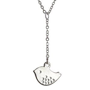 PETITE BIRD on 1" extender hangs from 18" fine link chain